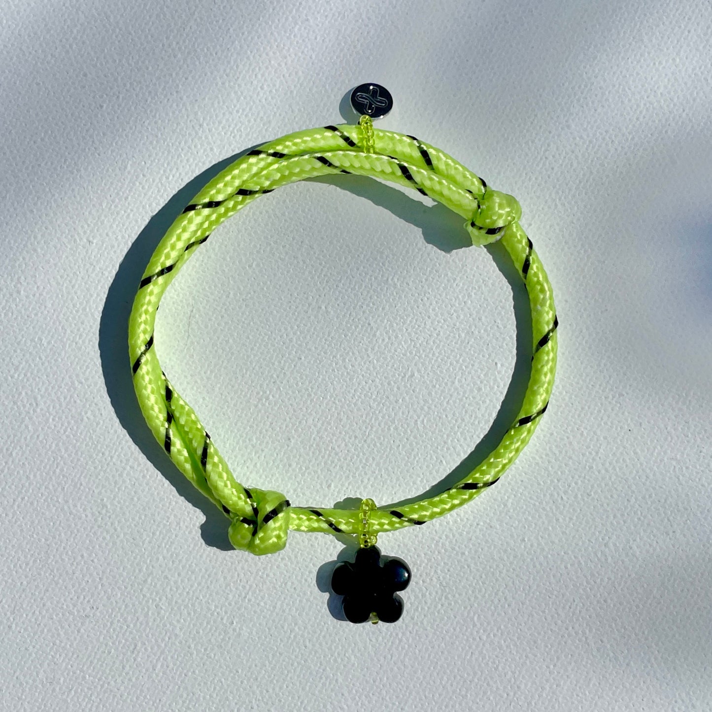 Trackie Br/Anklet with Obsidian Flower