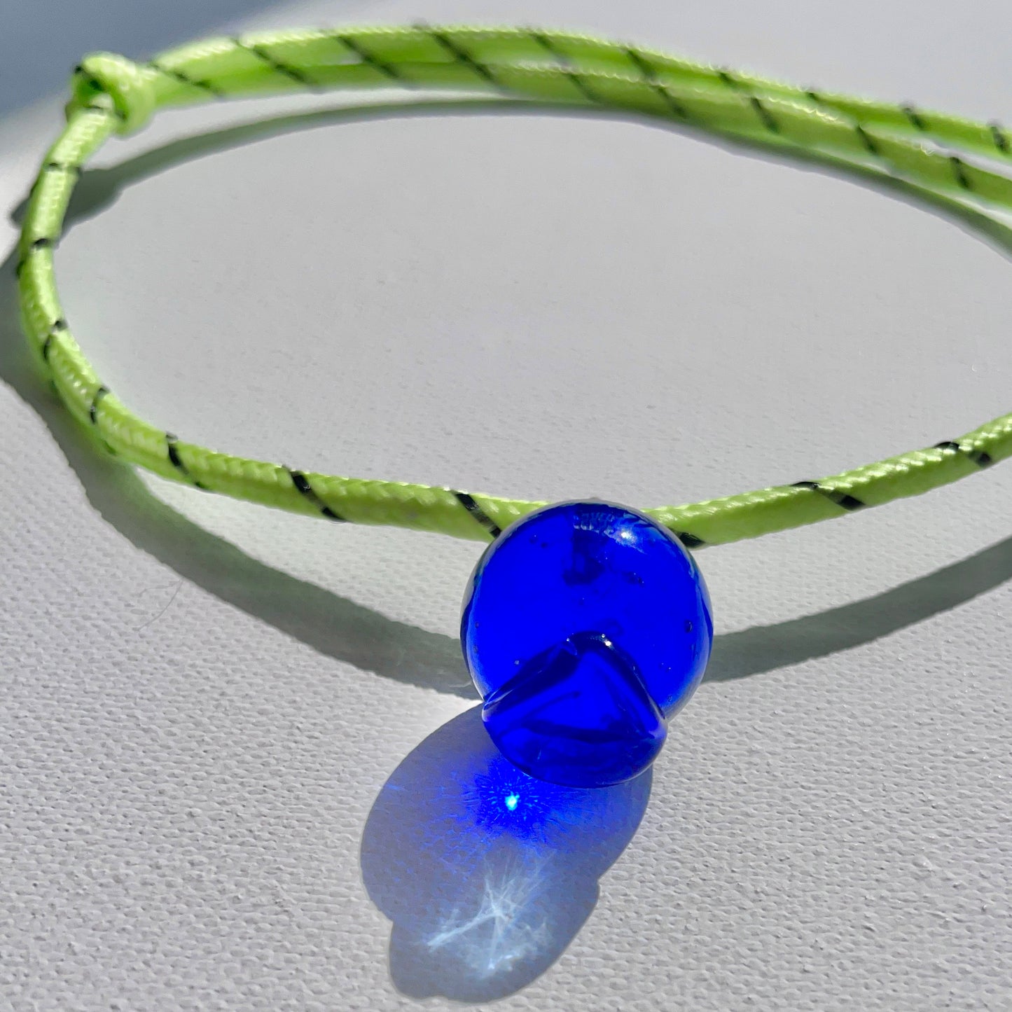 Vintage Blue Balloon Cord Necklace