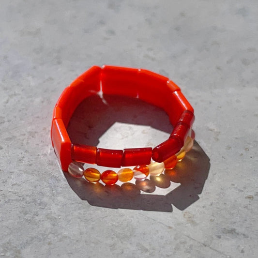 Take Two Cornelian And Jade Ring