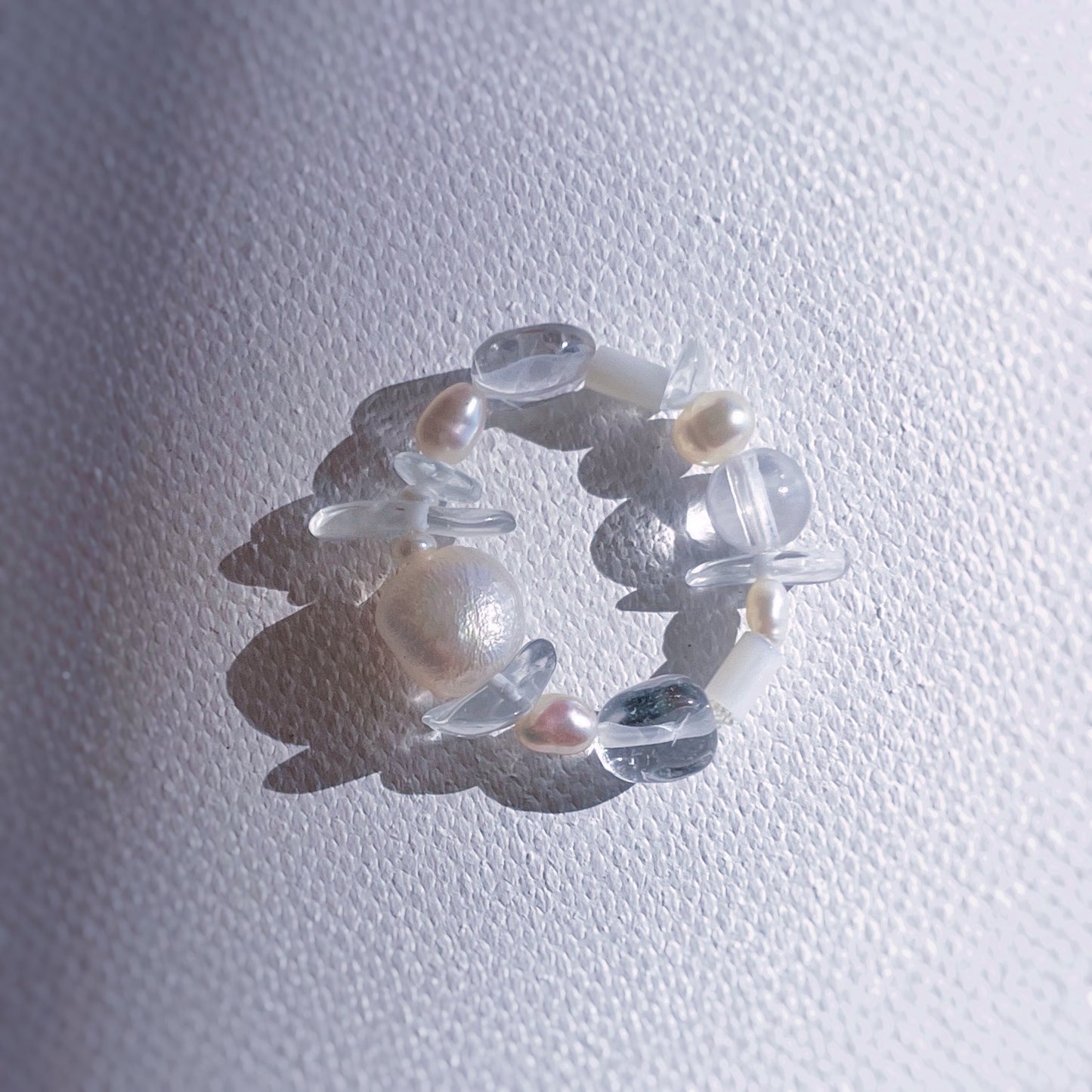 Unreason Rock Crystal Pearl Ring