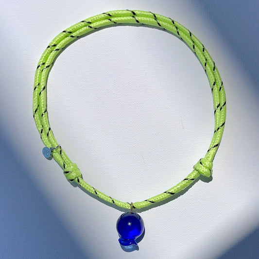 Vintage Blue Balloon Cord Necklace